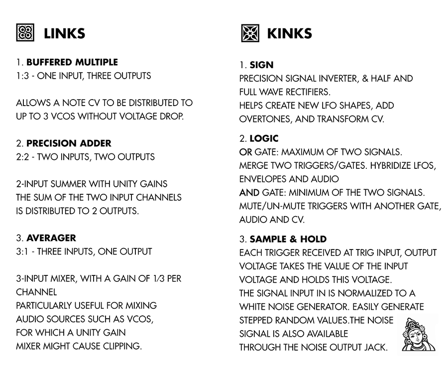 sǝuoſ ǝuıɥsunS » Mutable Instruments Kinks & Links Cheat Cards