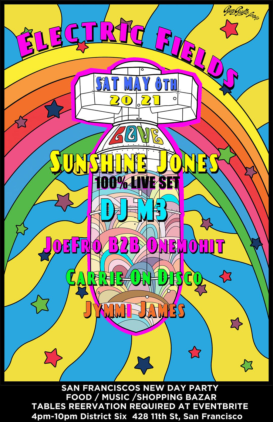 sǝuoſ ǝuıɥsunS » ELECTRIC FIELDS Sunshine Jones 100 Saturday May